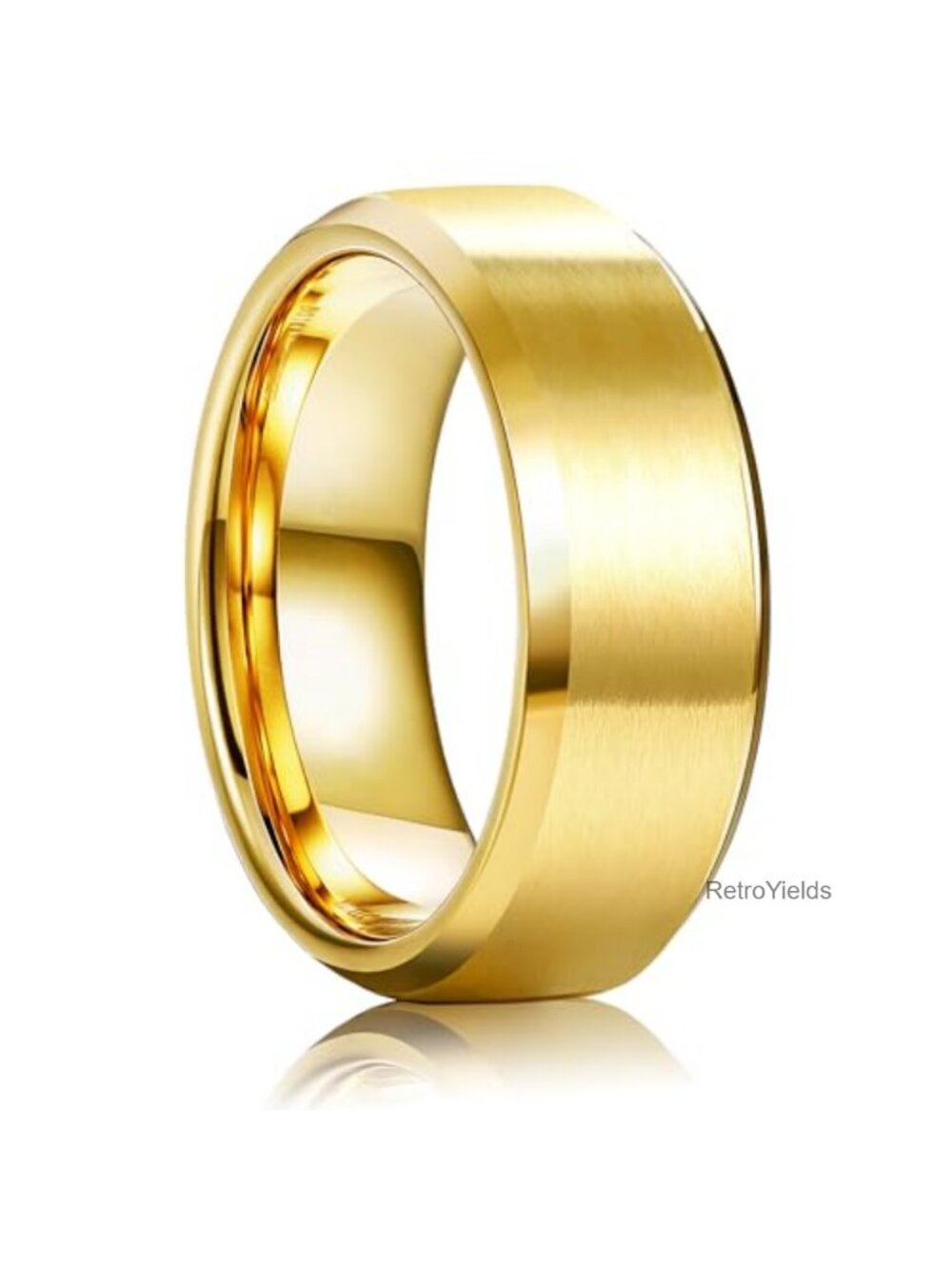8mm Matte Stainless Steel Men's Wedding Band Ring Comfort Fit